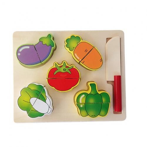 Kid's Pretend Play Food Vegetable & Knife Board