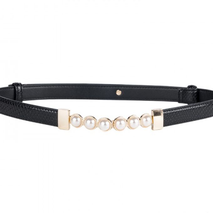 Simple Thin Belt Women's PU Leather Versatile Belt Casual Alloy Buckle Thin