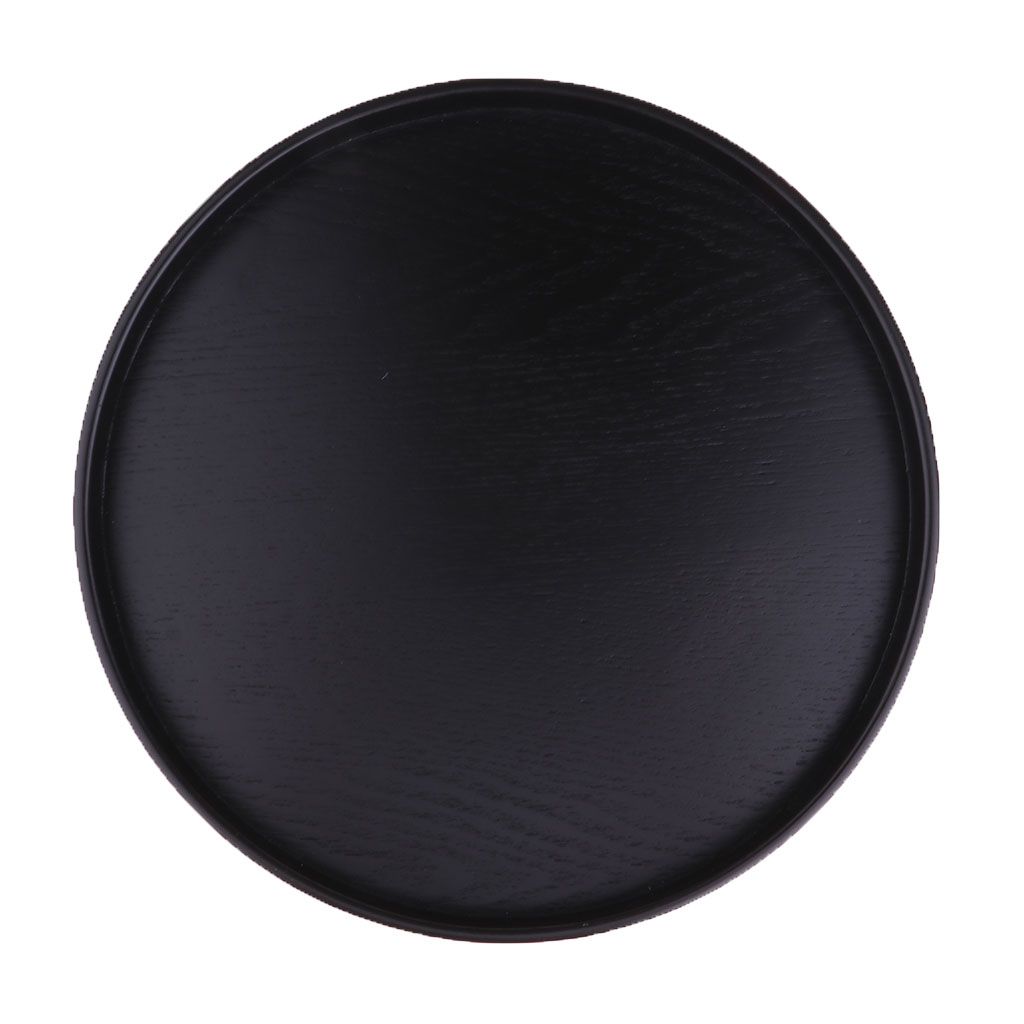 Solid Wood Serving Tray Tea  Snack Platter Round Plate -  -