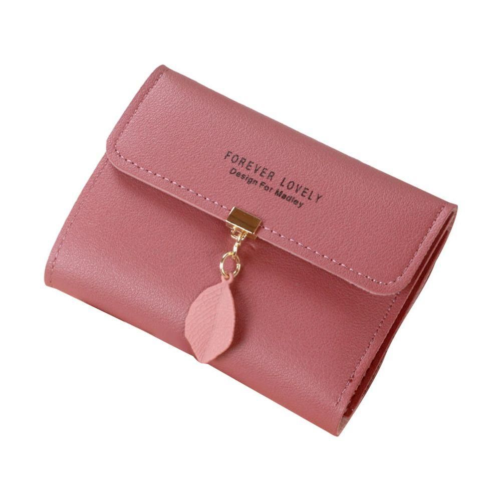 Lady Girl Small Coin Purse Ladies Wallet Card Holder Money Dark Pink