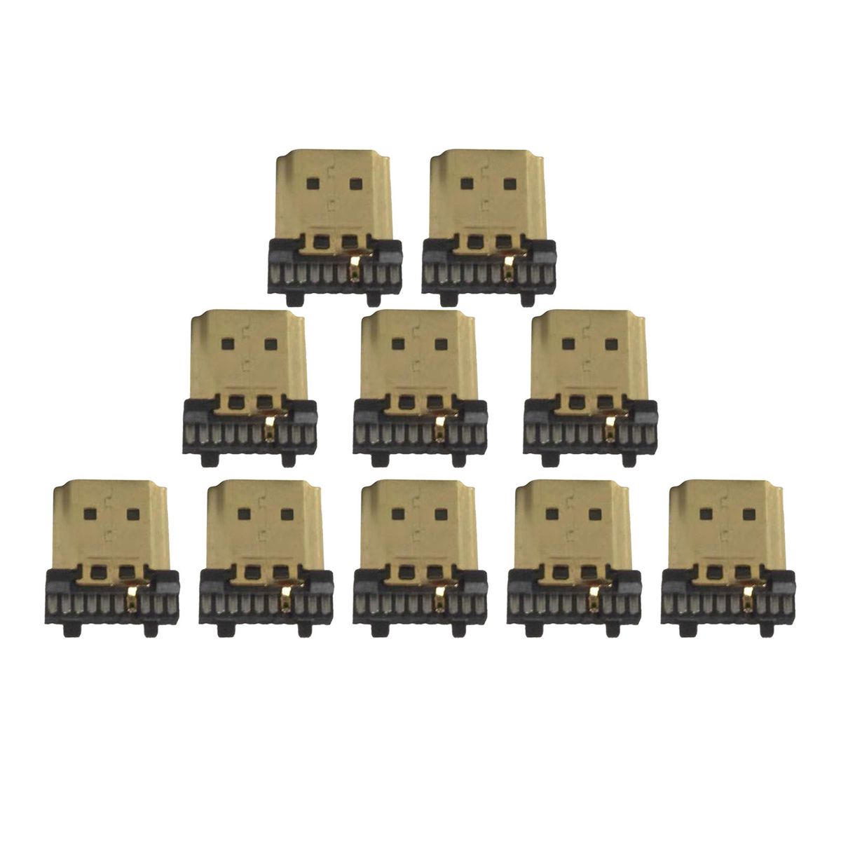10pcs Gold Plating HDMI Male 19Pin A Type Replacement Plug Connectors
