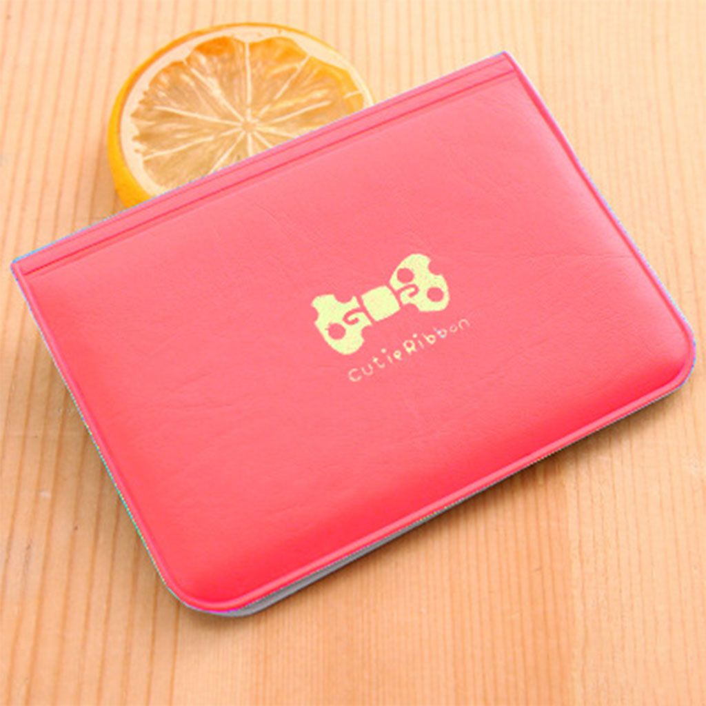 Credit Card Holder 12 Slots Pocket Protector Thin Card Cover ID Red