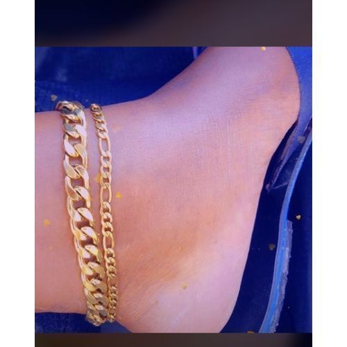 01 LUXE NON TARNISH 2 IN 1  Cuban Link Anklet
