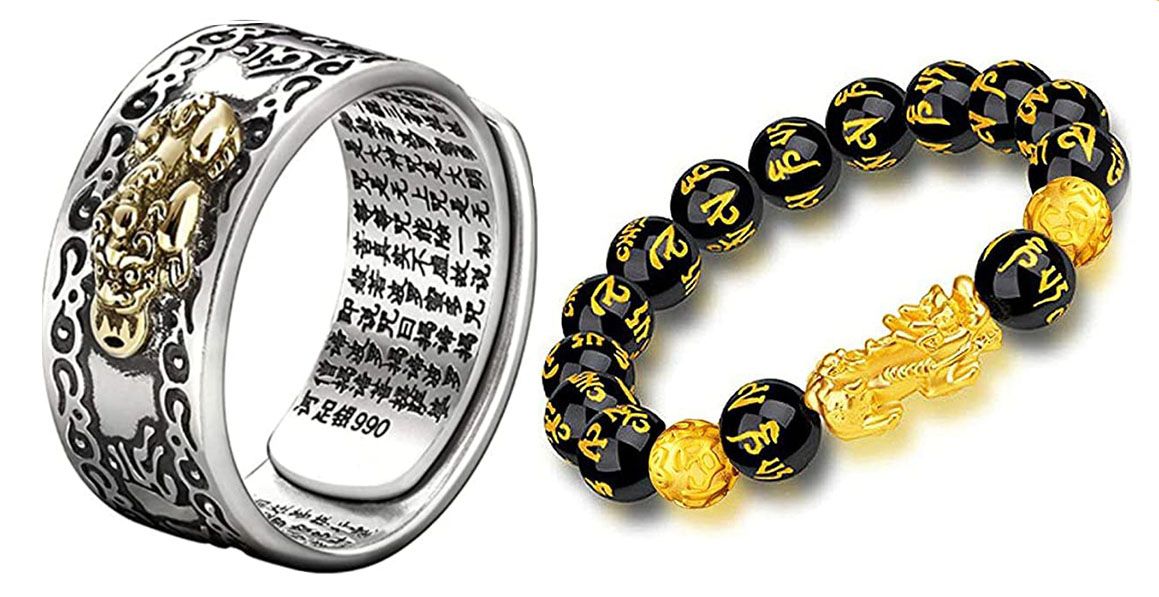 Pixiu Lucky Charms Finger Ring And Bracelet