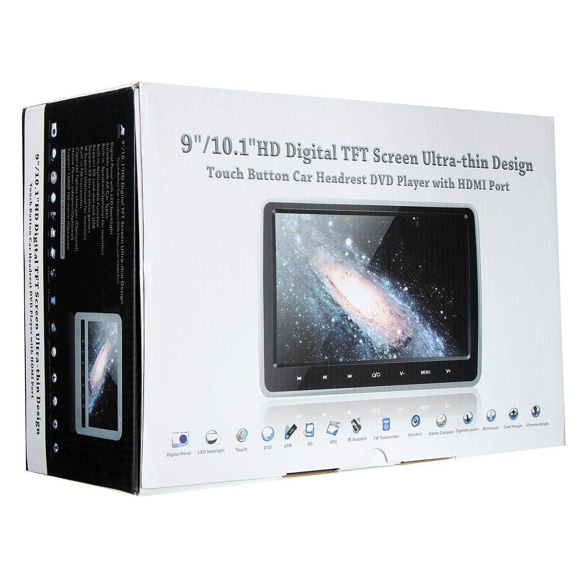 10 Inch Car Headrest DVD Player With Backseat 1024*600 LCD Screen HDMI