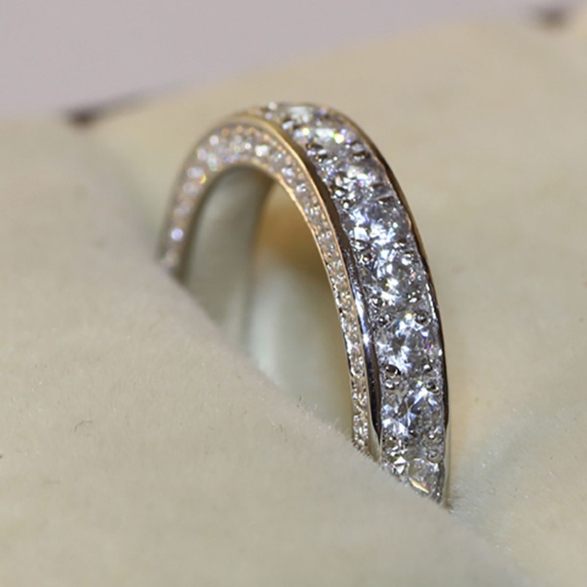 Wedding Circlet   Rhinestone Inlaid Symmetric Silver