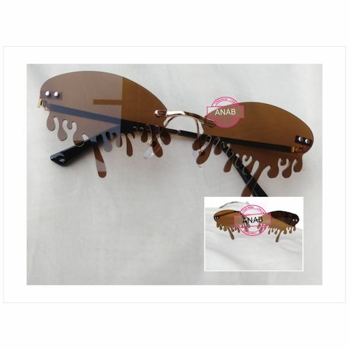 Round Oval Drop Frameless Sunglasses Glasses