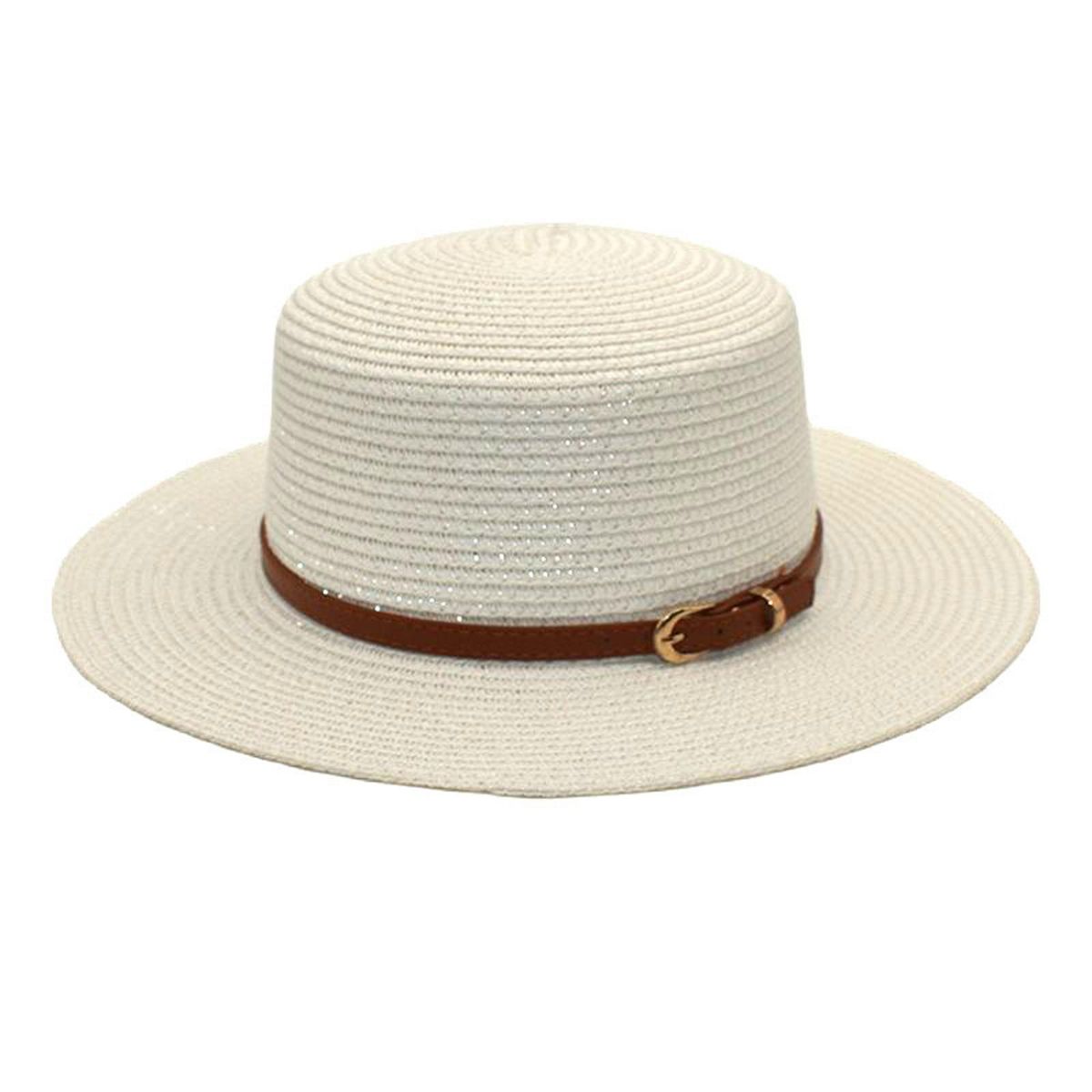 Adults Unisex Retro Western Cowboy Riding Hat Leather Belt Wide Cap Straw Hat Clementine Hat