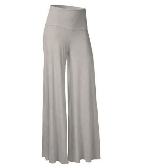 Women'S Wide Leg Pants Fashion Loose Stretch High Waist Wide Leg Long Pants Palazzo Chiffon Solid Hot Trousers(#Silver)