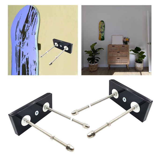 2Pcs Indoor Skateboard Wall Mount Longboard Surf Board Display Rack