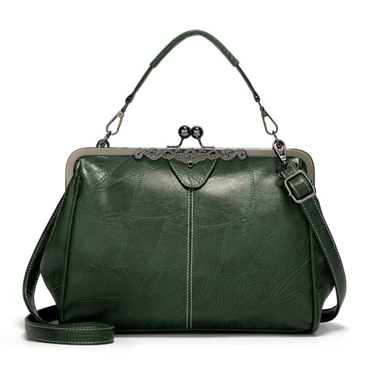 036 Large Capacity Vintage Buckle Handbags