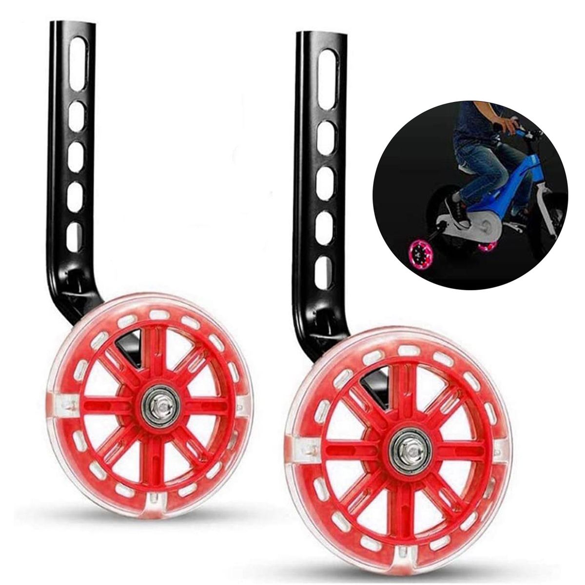 Training Wheels, 1 Pair Heavy Duty Rear Wheel  Red