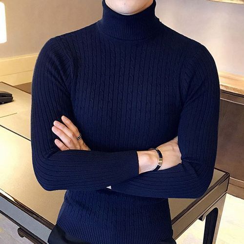 Men/Women Turtle Neck Top/ Cooperate Blue - 1 SIZE FIT ALL