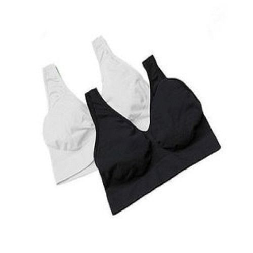 2 Pieces Seamless  Sports Bra - Black/White