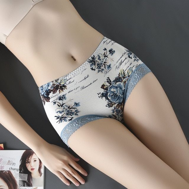 1Pc Y Ice Silk Triangle Underpants Lady Mid-waist
