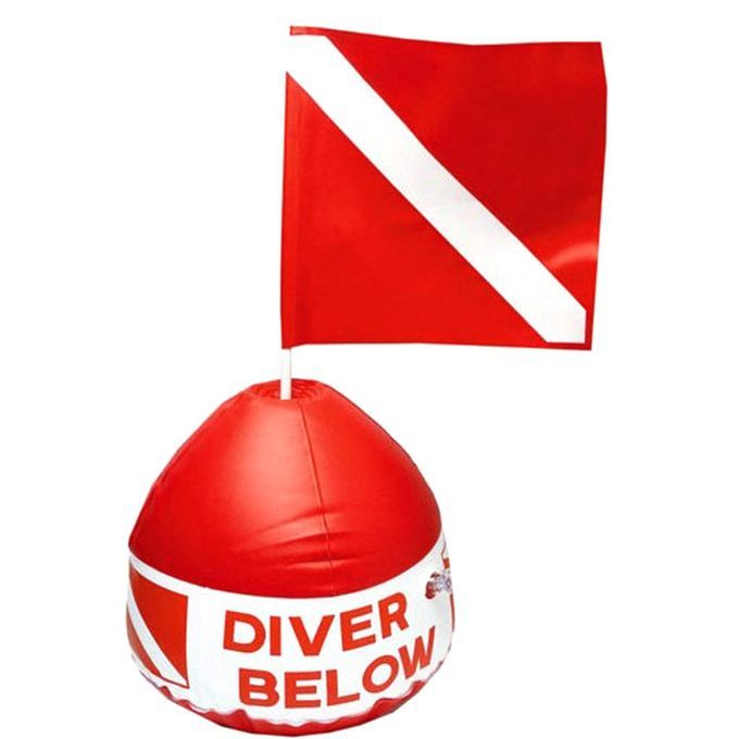 Scuba Diving Inflatable Signal Floater With Dive Flag Red White Diver