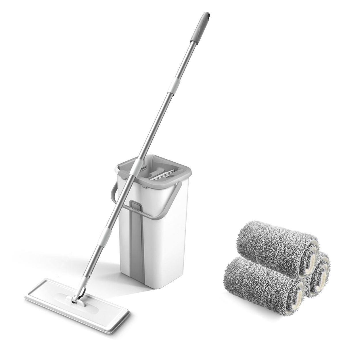 Microfiber Mop With Bucket Floor Cleaning Squeeze Hand