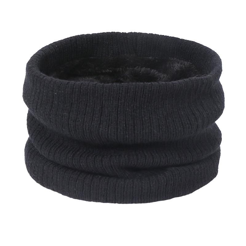 Warm Scarf Windproof Collar Muffler Soft Scarves Winter One Size Black