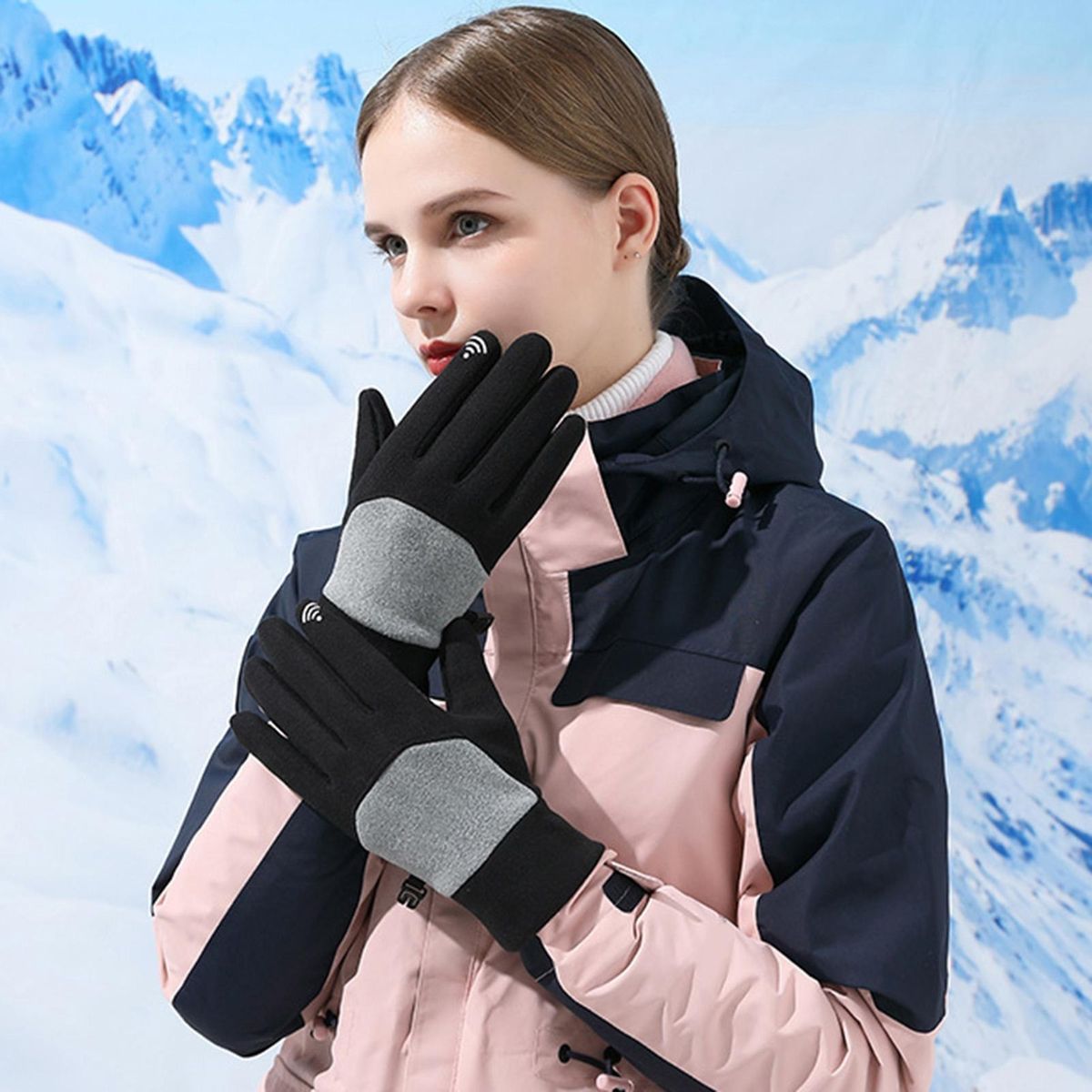 1 Pair Riding Cold Winter Adults Sports Motorbike Bicycle Black