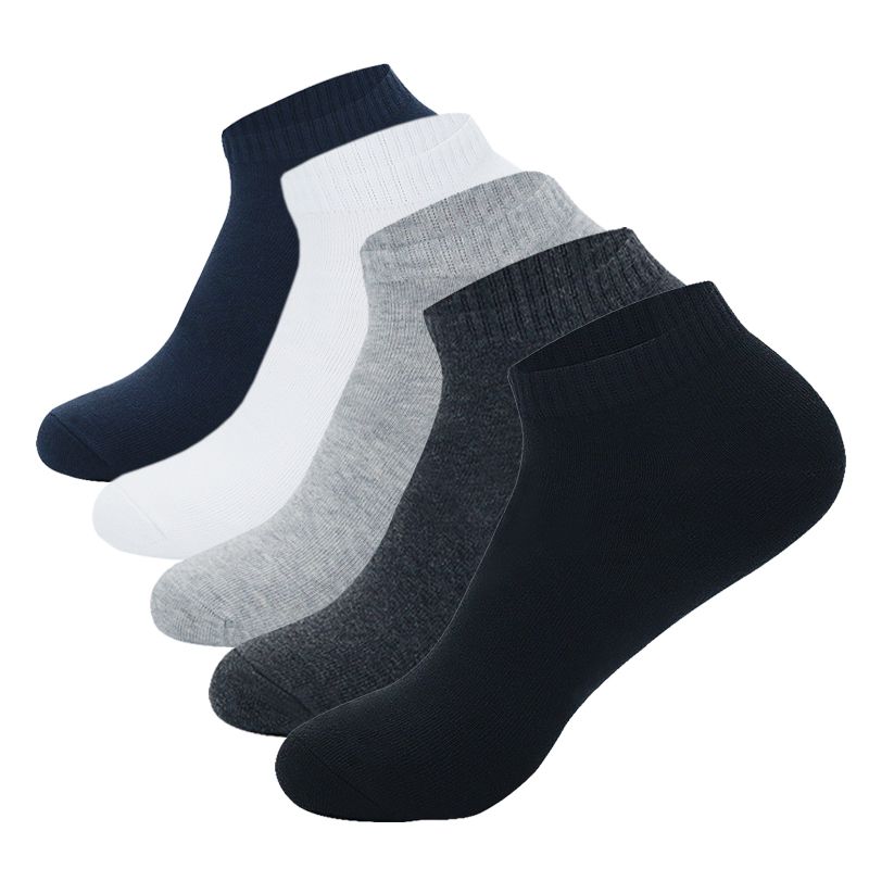 5 Pairs Socks Solid Breathable Cotton Socks Women Men