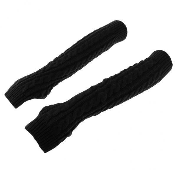 2x Women Winter Warm Knit Long Arm Warmers Fingerless