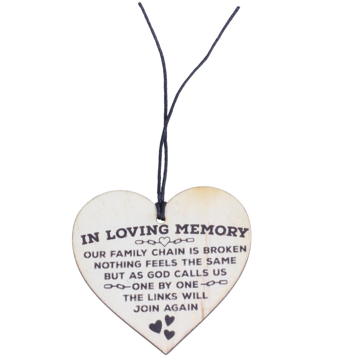 Wooden Hanging Heart Memorial Plaque Love Heaven