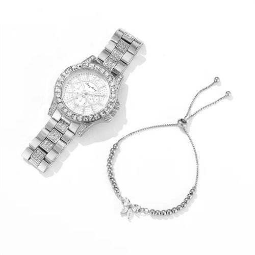 Steel Band Watch+Bracelet Set