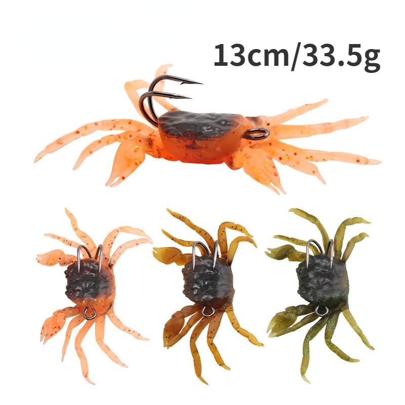 Submerged Far Throw Crab Soft Bait 13cm/33.5g Simulated Fishing Bait-3 pieces