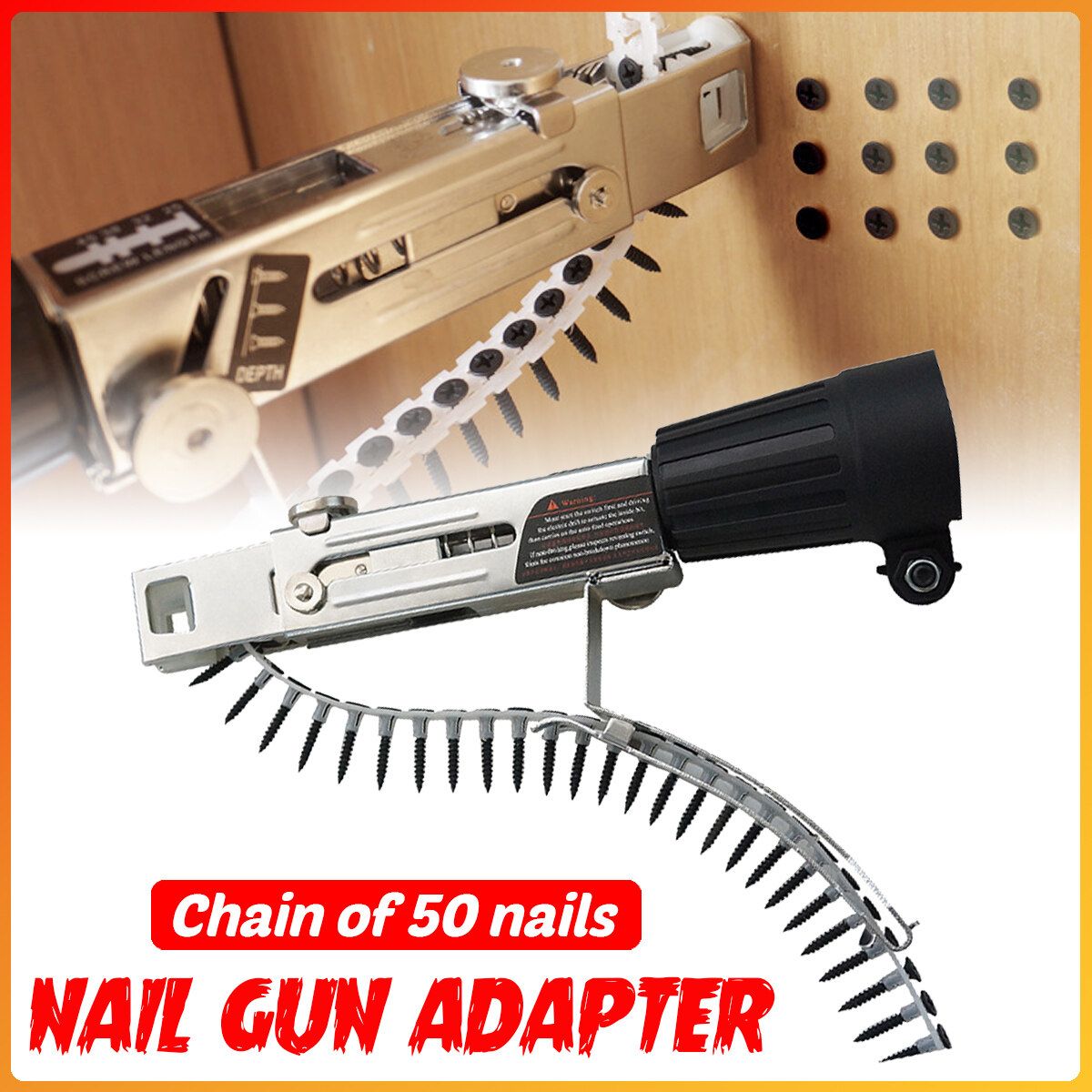 Automatic Chain Nail Adapter Screw Nozzle Adapter Electric Drill Woodworking