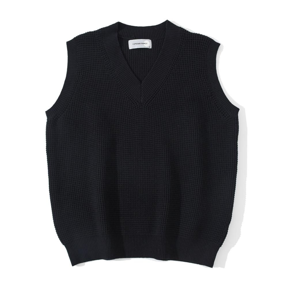 Brand Men Solid Sleeveless Sweaters Men Trendy Wild Pullover Sweater-Black