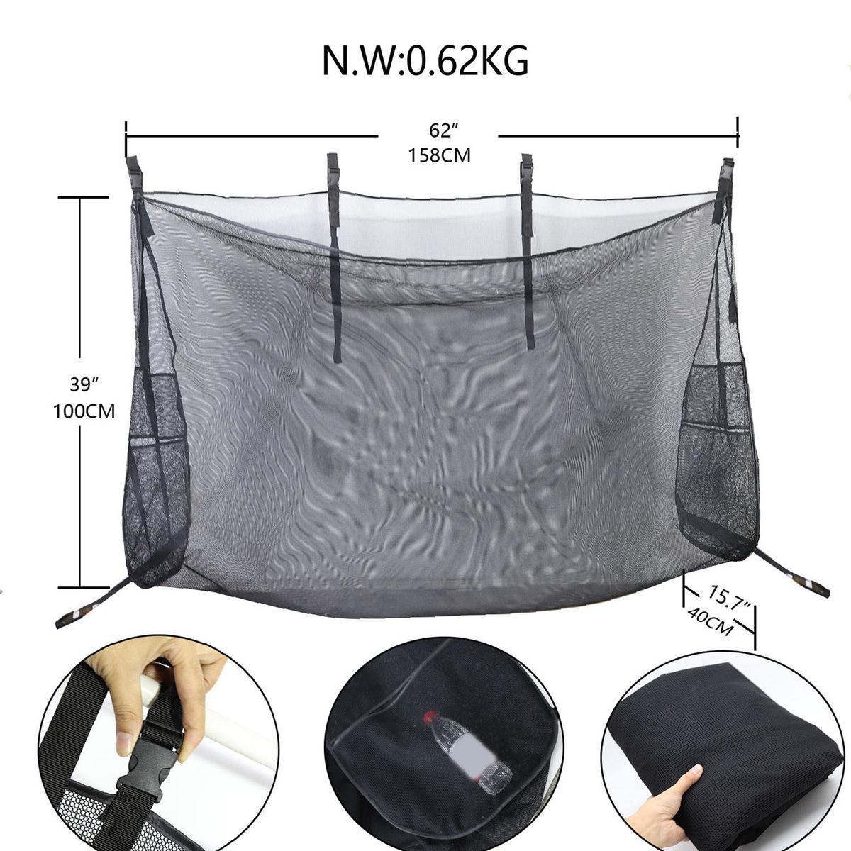 Large Hanging Net Bag, Pool Floats Storage Organizer, Pool