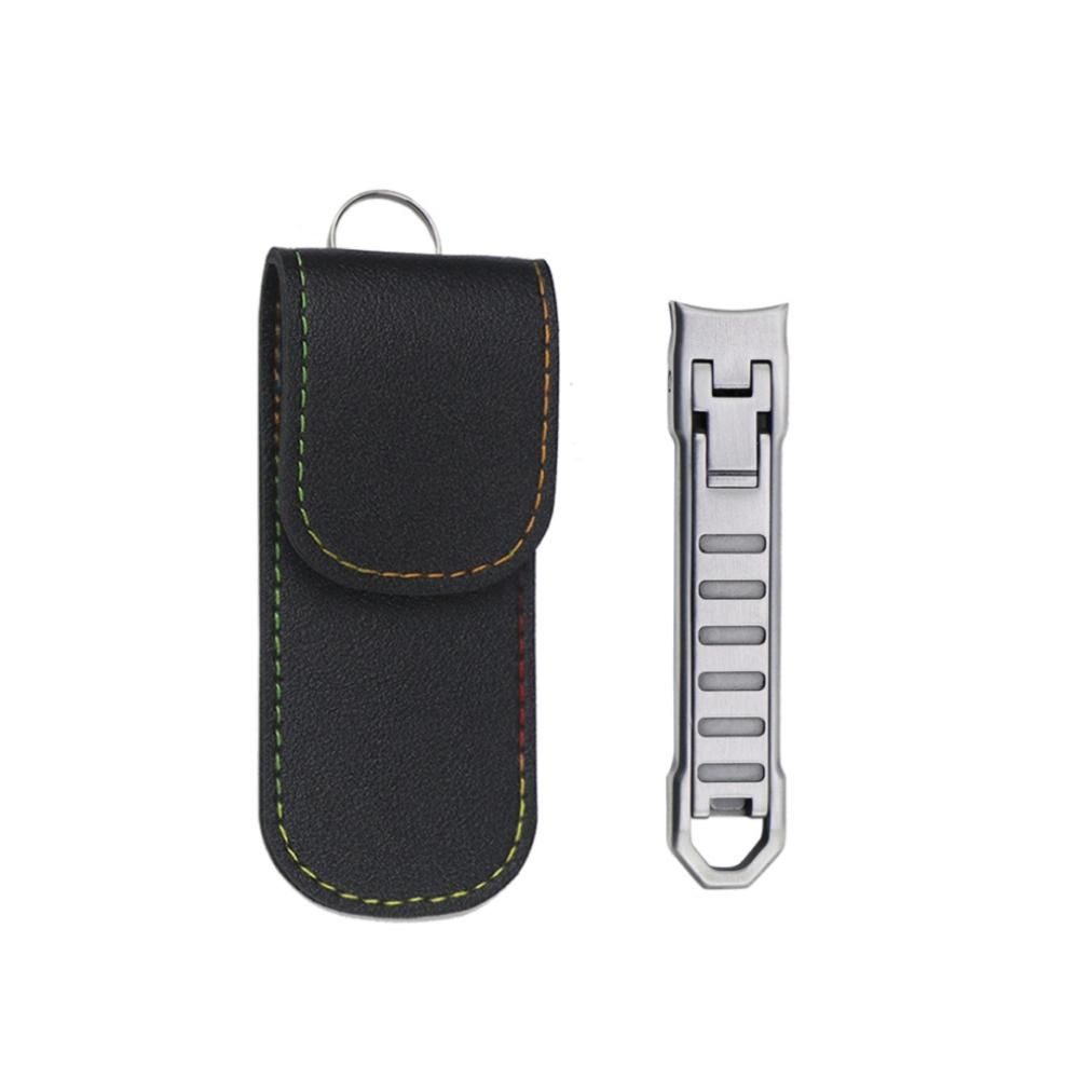 New Ultra-thin Nail Care Tools Stainless Steel Powder Pressing Nail Tools Portable Folding Drawable Large Opening Nail Care Tools With Pu Bag Packaging