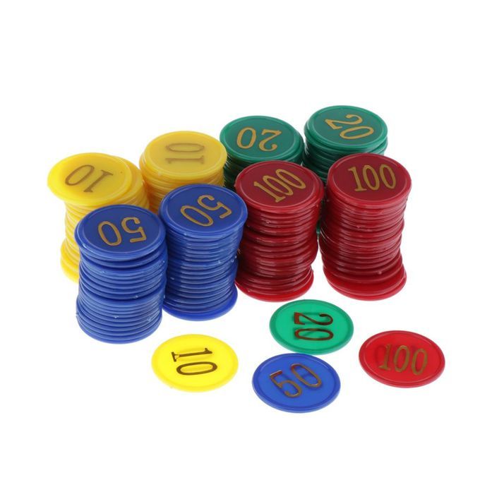 Multi Color Counting Poker Bingo Chips Printed Face Value  Set Of 160
