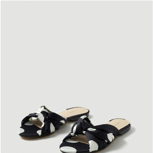 Poker Dot Satin Slippers