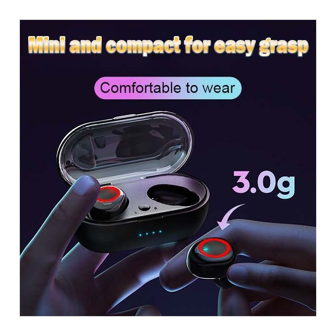 Bluetooth Earphones Wireless Sport Headset HIFI 360°Stereo Sound- Black