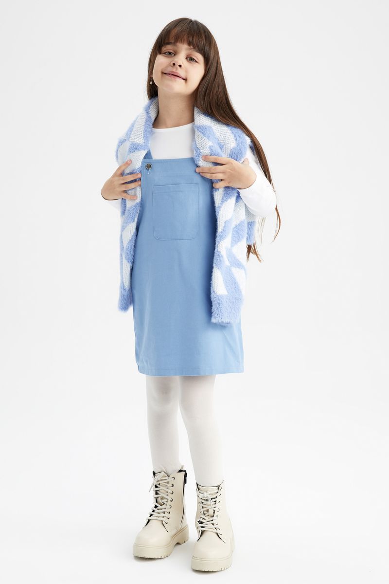 Girl Casual Woven Dress - Blue