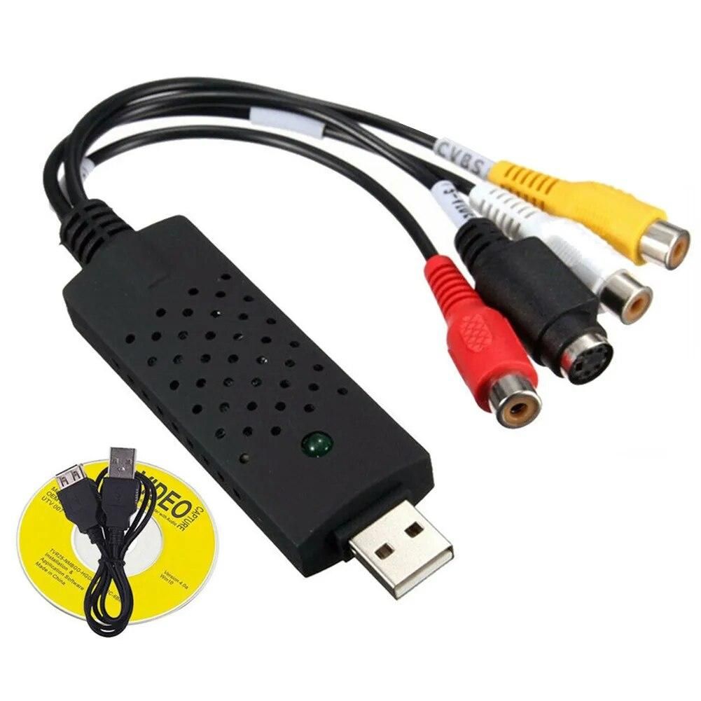 USB 2.0 Audio Television Video VHS to PC DVD VCR Converter Easy Capture Card Adapter Wiring Accessories  88x28x18mm TB