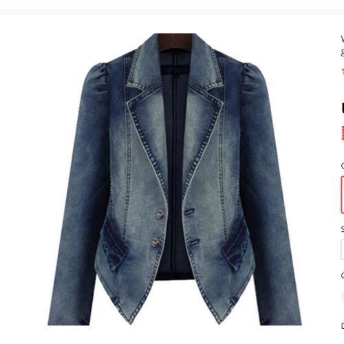 Denim Jacket With Ripped Pockets And Buttons