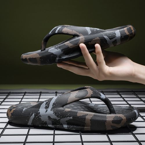 Men's Fashion Sandals Platform Flip-Flops Black