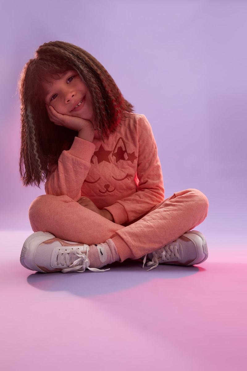 Girl - Regular Fit Crew Neck Clean Knitted Sweat Shirt - Pink
