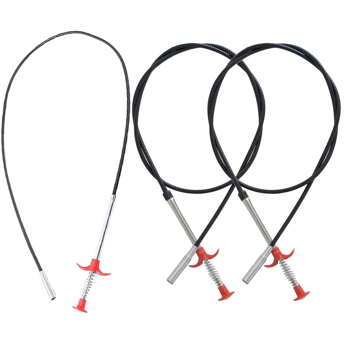 3 Pack Plumbing Drain Snake Clogged Drains Snake Auger Hair Clog Remover Shower Toilet Sink Cleaner