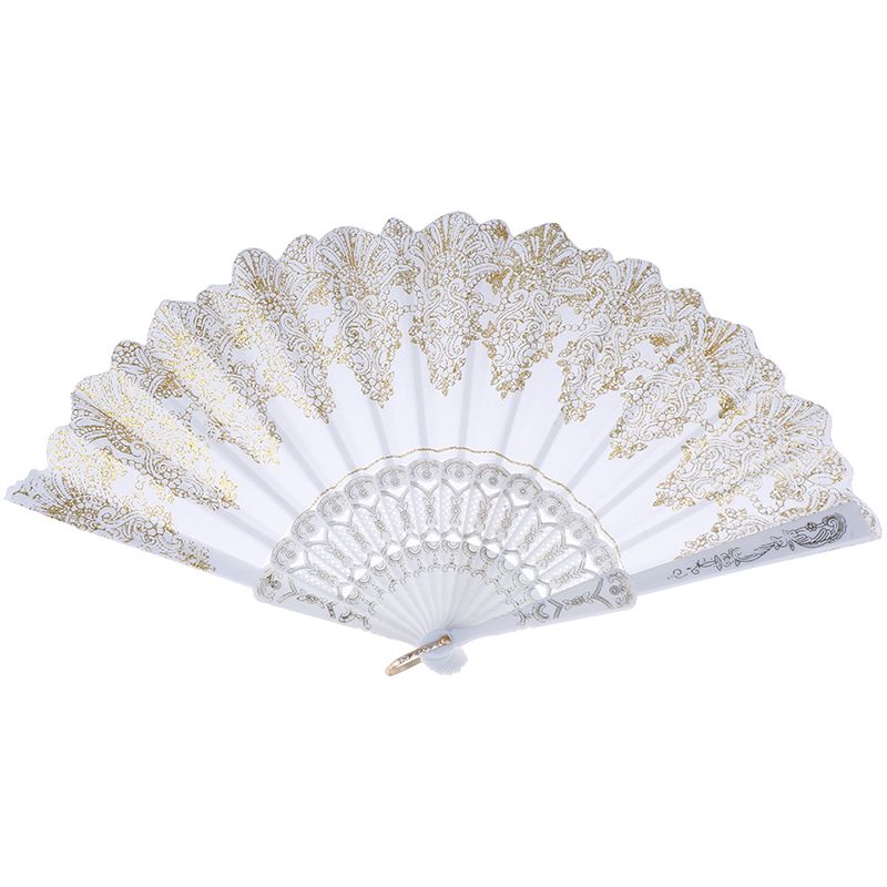 Embroidered Cloth Sale For 5 1PC Pattern Color Fan Hand Woman Flower Black Folding Hot
