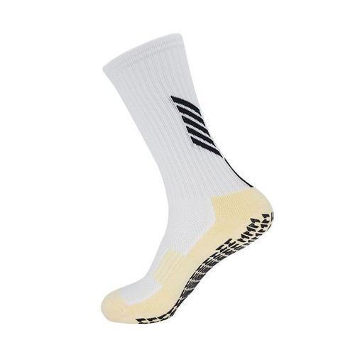 EU 39-44 Professional Men Football Socks Anti Slip Football Socks Riding Cycling Sport Socks Nylon Breathable Running Stocking(#white)
