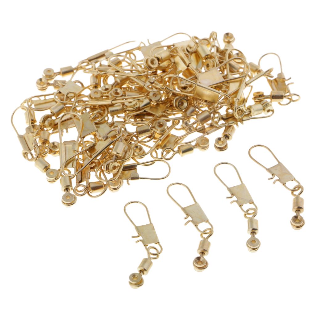 50Pcs  Line Sinker Slides Hook Shank Clip Swivels Snaps