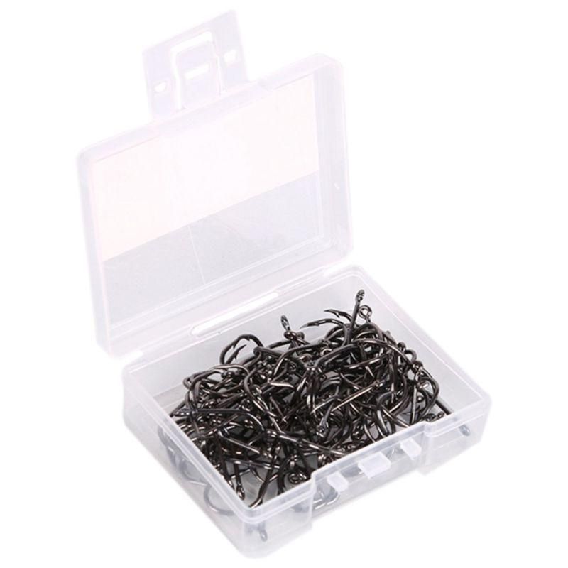100 Pcs/Set High Carbon Steel Fishhooks hook fishing