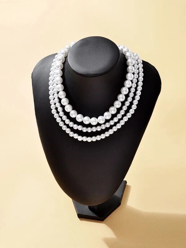 3pcs Pearl Beaded Necklace