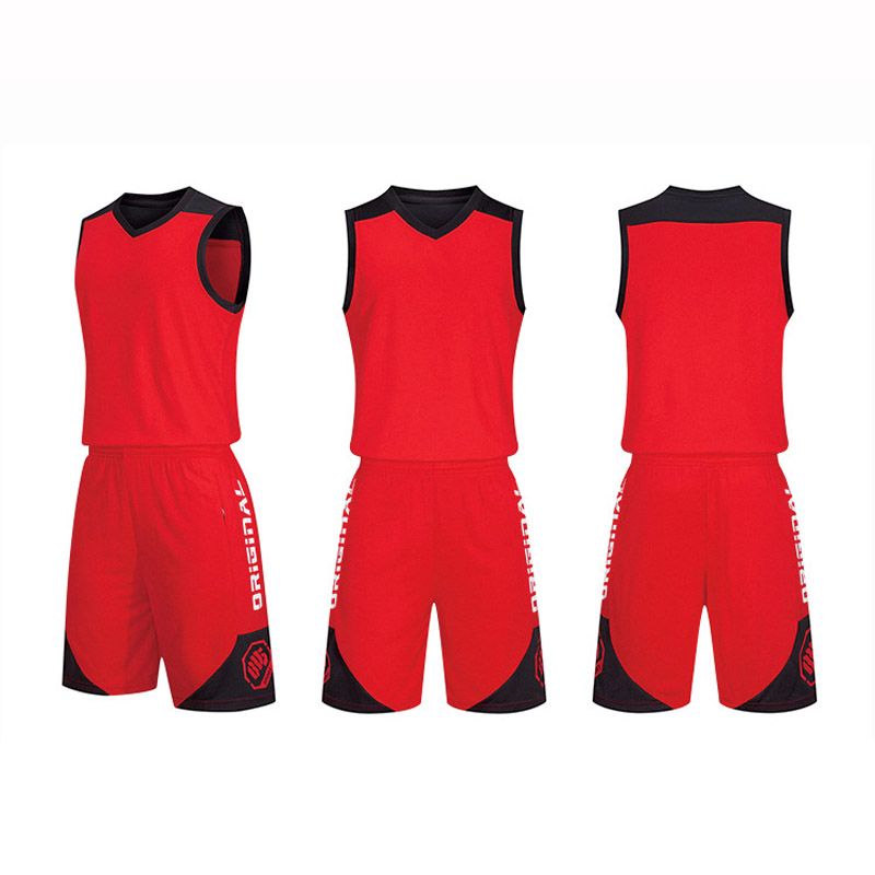 Adult Kids Training Jerseys Set,Sport Basketball Set（Red）