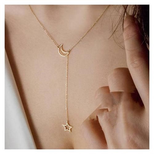 Moon And Star Necklace Gold