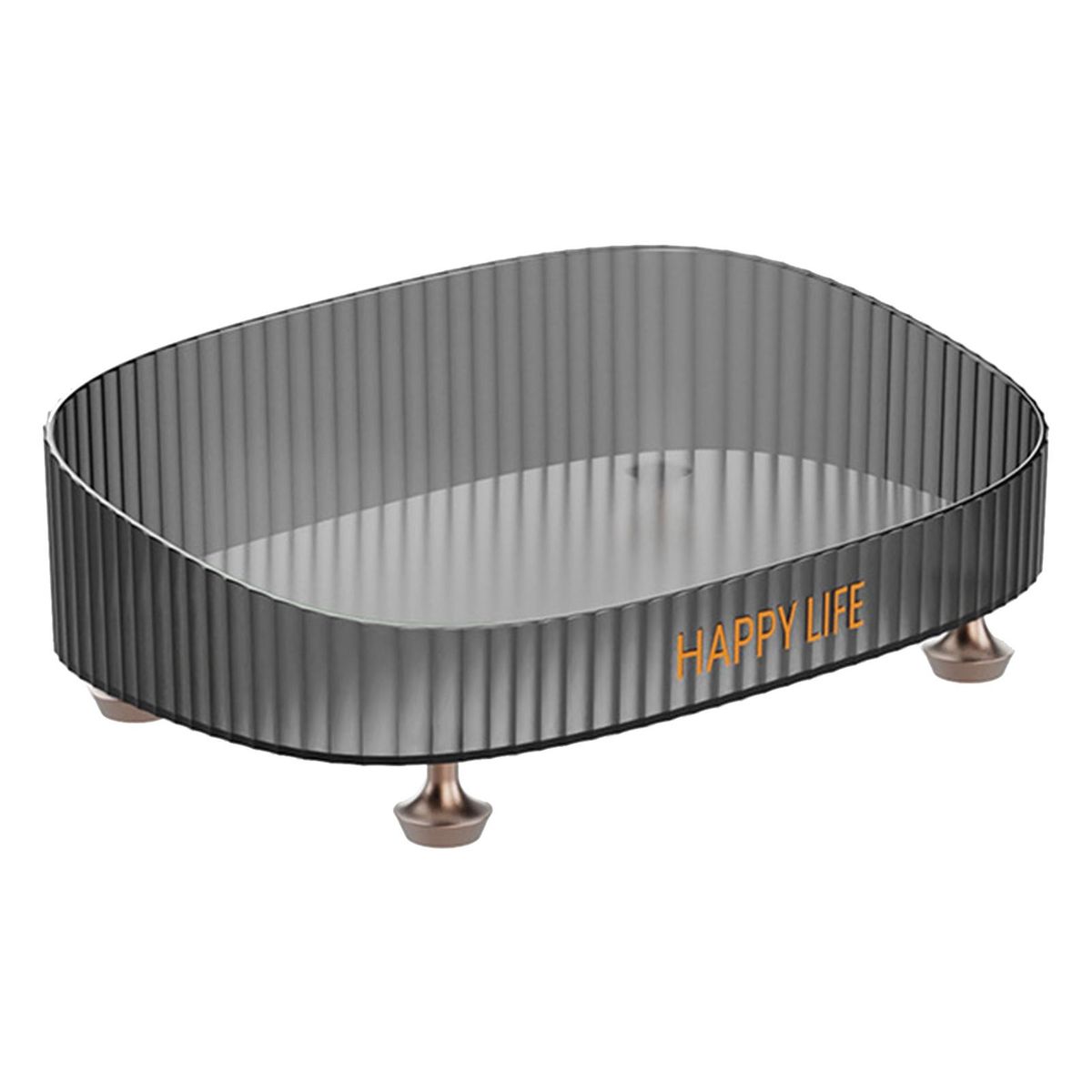 Modern Vanity Tray Light Luxury Vanity Tray Elegant Desktop for Makeup Black