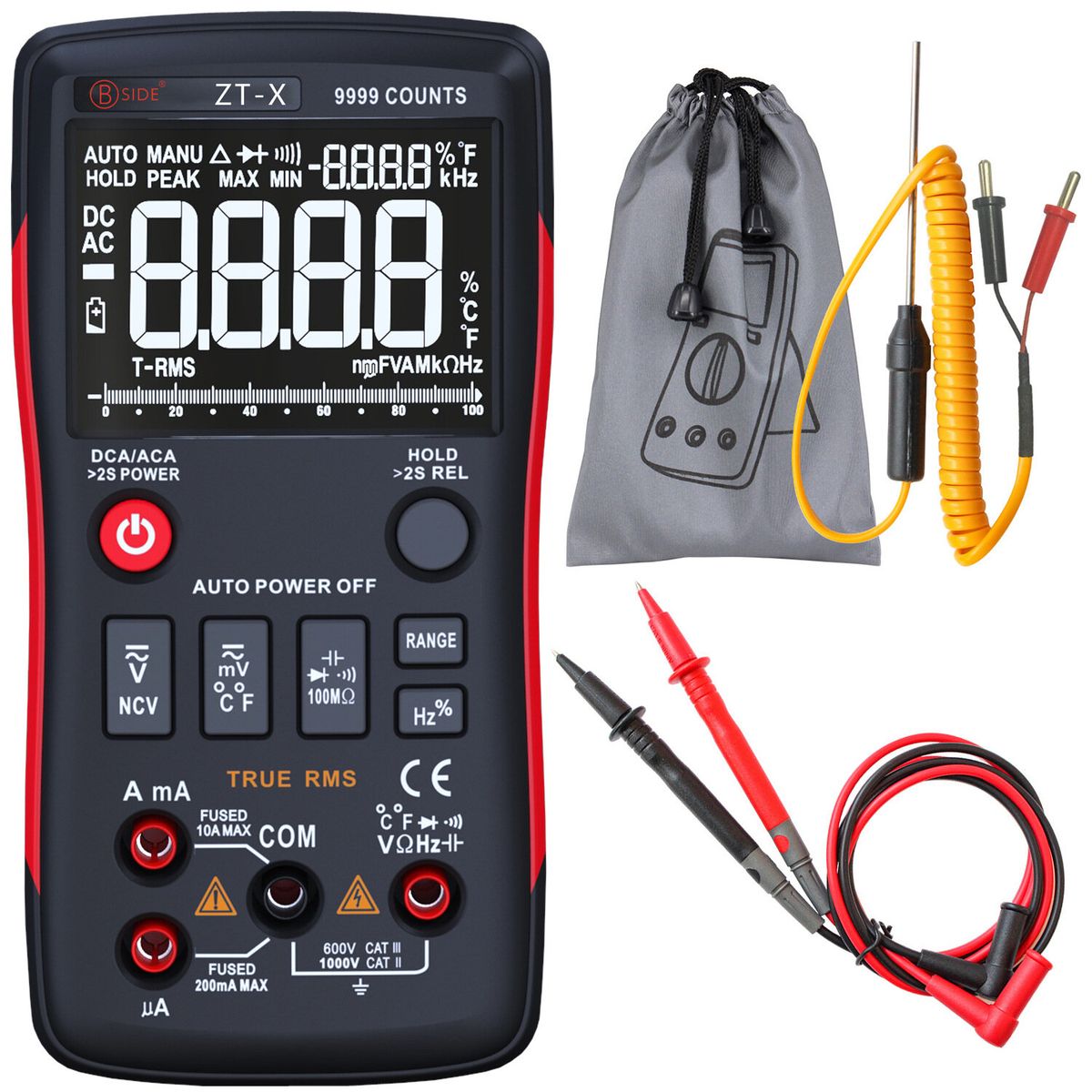 ZT-X Digital Multimeter Button 9999 Counts VS RM409B Analog